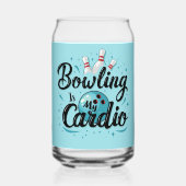 Retro Neon "Bowling Is My Cardio" Funny Bowling Dosenglas (Rückseite)