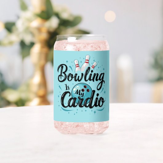 Retro Neon "Bowling Is My Cardio" Funny Bowling Dosenglas (Insitu (Hochzeit))