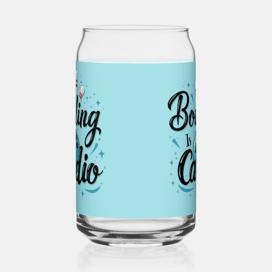 Retro Neon "Bowling Is My Cardio" Funny Bowling Dosenglas (Rechts)