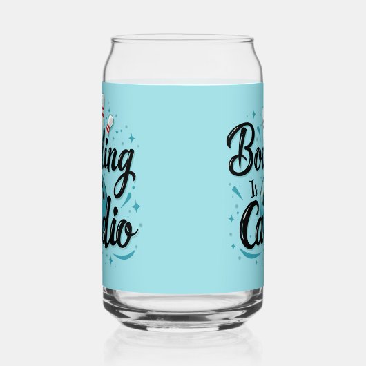 Retro Neon "Bowling Is My Cardio" Funny Bowling Dosenglas (Links)