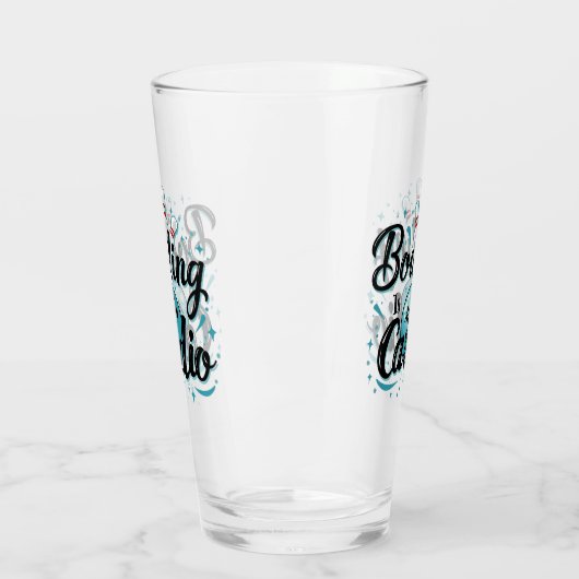 Retro Neon "Bowling Is My Cardio" Funny Bowling Glas (Links)