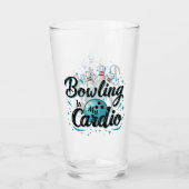 Retro Neon "Bowling Is My Cardio" Funny Bowling Glas (Vorderseite)