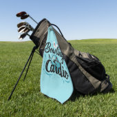 Retro Neon "Bowling Is My Cardio" Funny Bowling Golfhandtuch (Gras)