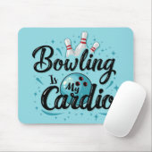 Retro Neon "Bowling Is My Cardio" Funny Bowling Mousepad (Mit Mouse)