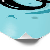 Retro Neon "Bowling Is My Cardio" Funny Bowling Poster (Ecke)