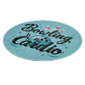 Retro Neon "Bowling Is My Cardio" Funny Bowling Schneidebrett (Ecke)