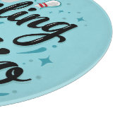 Retro Neon "Bowling Is My Cardio" Funny Bowling Schneidebrett (Ecke)