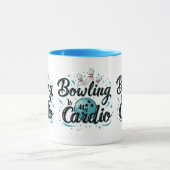 Retro Neon "Bowling Is My Cardio" Funny Bowling Tasse (Zentrum)