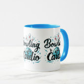 Retro Neon "Bowling Is My Cardio" Funny Bowling Tasse (VorderseiteRechts)