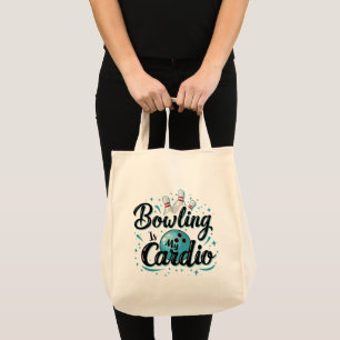 Retro Neon "Bowling Is My Cardio" Funny Bowling Tragetasche