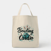 Retro Neon "Bowling Is My Cardio" Funny Bowling Tragetasche (Rückseite)