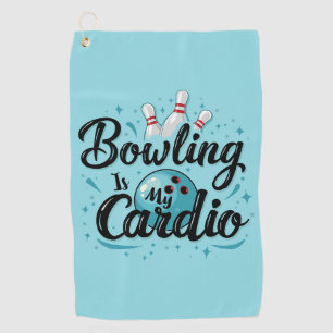 Retro Neon "Bowling ist mein Cardio" Lustiges Bowl Golfhandtuch