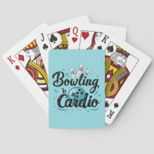 Retro-Neon-"Bowling ist mein Cardio"-Lustiges-Bowl Spielkarten