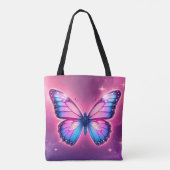 Retro Neon Butterfly Tasche (Rückseite)