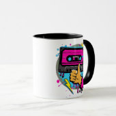 Retro Neon Cassette Vibes Tasse (VorderseiteRechts)