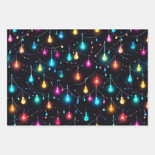 Retro Neon Christmas Geschenkpapier Set (Vorderseite 3)