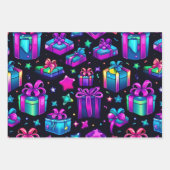 Retro Neon Christmas Geschenkpapier Set (Vorderseite 2)