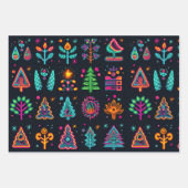 Retro Neon Christmas Geschenkpapier Set (Vorderseite)