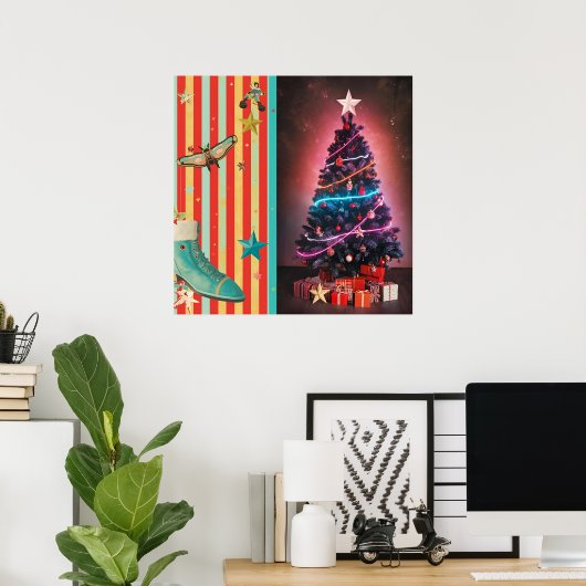 Retro Neon Christmas  Poster (Heimbüro)