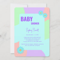 Retro Neon Colors Fun Baby Dusche