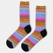 Retro Neon Colors Muster Socken (Linkes Detail)