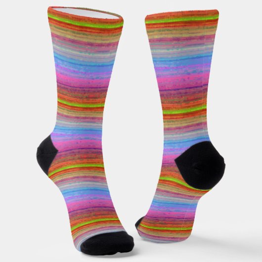 Retro Neon Colors Muster Socken (Gewinkelt)