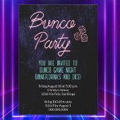 Retro Neon Dice Bunco Party Event Einladung
