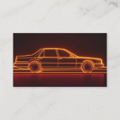 Retro Neon Driving Lyft Uber Driver Rideshare Visitenkarte (Rückseite)