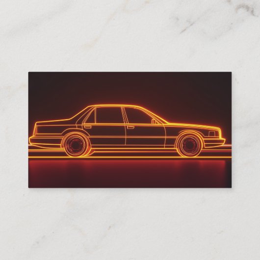 Retro Neon Driving Lyft Uber Driver Rideshare Visitenkarte (Rückseite)