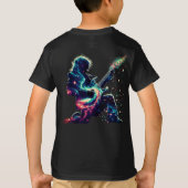 Retro Neon Drummer T-Shirt (Rückseite)