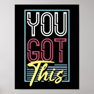 Retro-Neon-"Du Schaffst Das"-Motiv-Typografie Poster