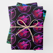 Retro Neon Electric Gitarren Geschenkpapier Set (Beispiel)