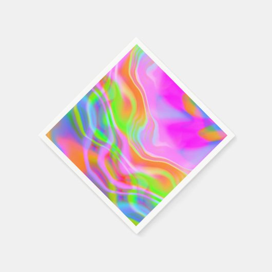 Retro Neon farbiges Party Serviette (Ecke)