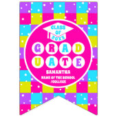 Retro Neon Foto Graduation Party Wimpelkette (Erste Fahne)