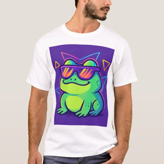 Retro Neon Frog Meme T - Shirt (Vorderseite)