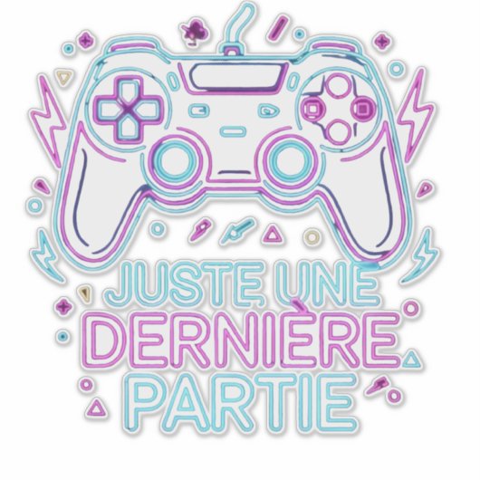 Retro Neon Gamer Sticker - (Vorderseite)