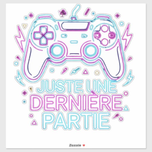 Retro Neon Gamer Sticker -  (Blatt)