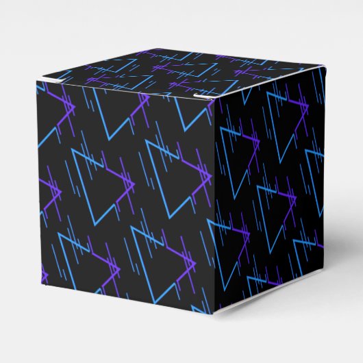 Retro Neon Geometric Muster 2 Cube Geschenkschachtel (Vorderseite)