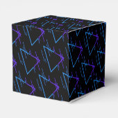 Retro Neon Geometric Muster 2 Cube Geschenkschachtel (Rückseite)