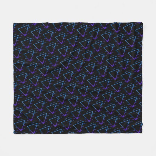 Retro Neon Geometric Muster 2 Fleecedecke (Vorderseite (Horizontal))