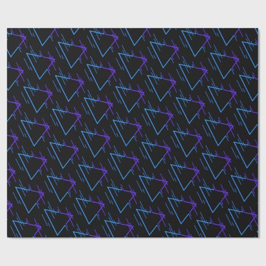 Retro Neon Geometric Muster 2 Geschenkpapier (Flach)
