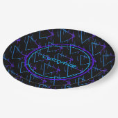 Retro Neon Geometric Muster 2 Pappteller (Schrägansicht)