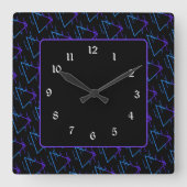 Retro Neon Geometric Muster 2 Quadratische Wanduhr (Vorderseite)