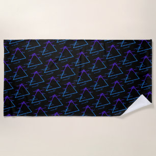 Retro Neon Geometric Muster 2 Strandtuch