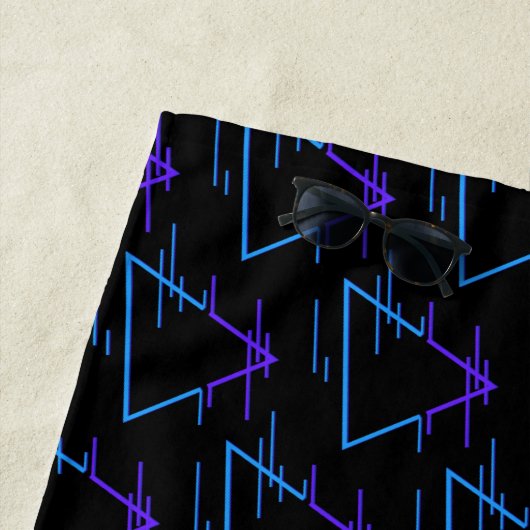 Retro Neon Geometric Muster 2 Strandtuch (Beispiel)