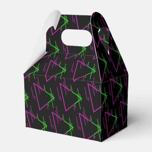 Retro Neon Geometric Muster Gable Geschenkschachtel (Rückseite)