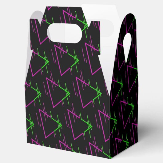 Retro Neon Geometric Muster Gable Geschenkschachtel (Geöffnet)