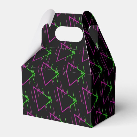 Retro Neon Geometric Muster Gable Geschenkschachtel (Vorderseite)