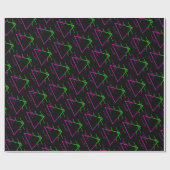 Retro Neon Geometric Muster Geschenkpapier (Flach)