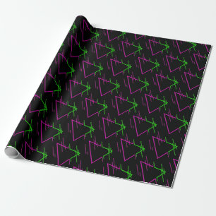Retro Neon Geometric Muster Geschenkpapier